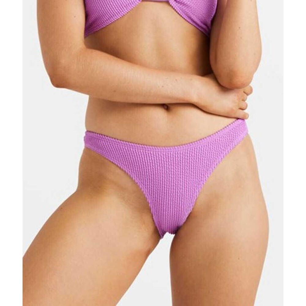 Billabong Size Large Bikini Bottom Purple Summer High Hike Medium Coverage NEW